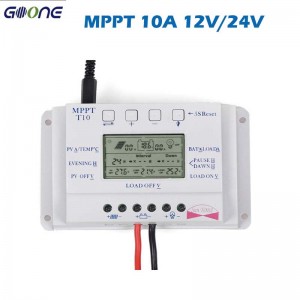 PWM 20A 10A Solar Panel Charge Regulator Controller T10 T20 12V 24V Auto LCD Display Lys og Dual Timer