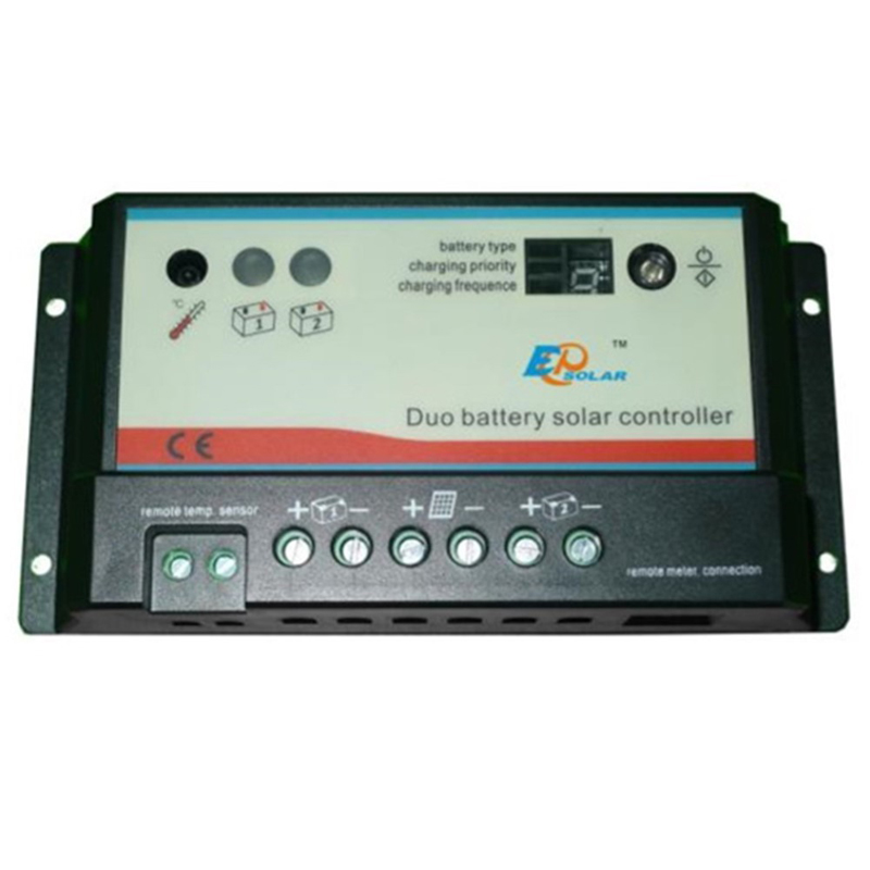 Epever Dual Battery Solar Charge Controller 10A20A Duo-Batteri Regulator med fjernbetjening LCD MT-1 EPSOLAR EPIPDB-COM