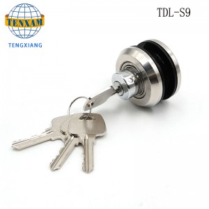 Højkvalitets glidende glasdørlåse med låsecylinder