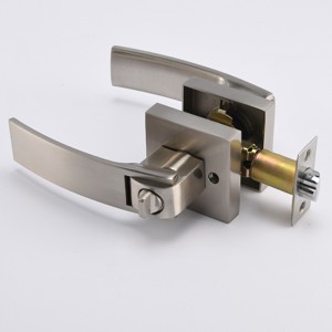 S7811 satinnikkeldørhåndtag med lås ognøgle,nøgleindgangsdørlås/door håndtag, hoveddørhåndtagslåstlåsen