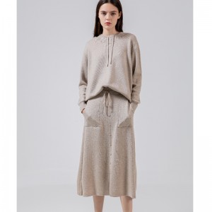 Casual Wool Strik Two-Piece Hoodie Set 69027#