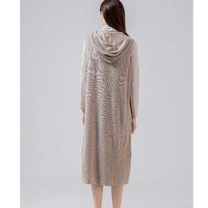 Moderigtigt Casual Alsidig Knit Hoodie Long Vest 69050#