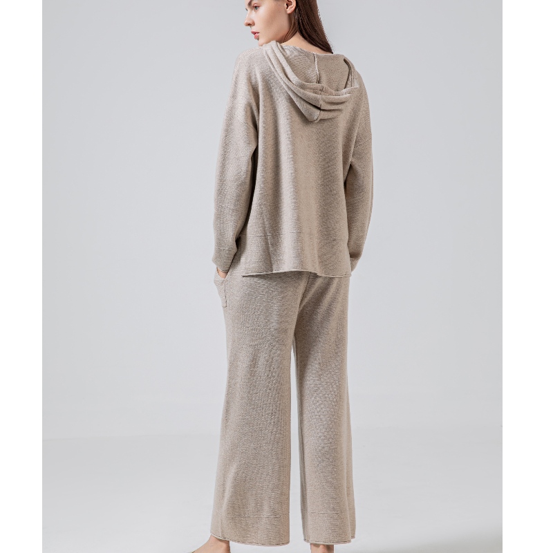 Moderigtigt Casual Simple Wool Sweater Two Piece Hoodie Set 69056#