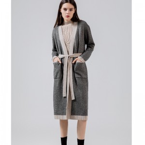 Moderigtigt Casual Joker Woven Linen Wool Long Cardigan Coat 69071#