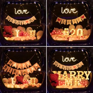 Brugerdefineret alfabet Arabisknummer Marquee Lights 3D LED Letter Sign Night Light Outdoor For Bar Hotel Bryllup Festival Dekoration