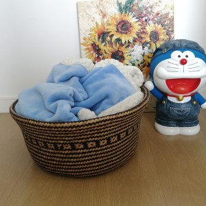 Akatisk runde dekorative kurv sort