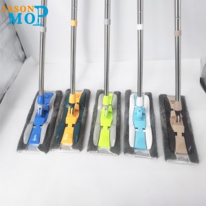 Jason høj kvalitet aluminium mop mikrofiber rustfrit stål stang forlænget flad mopp gulv rengøring