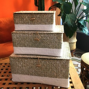 Tangvævet kasse med overdækket opbevaring