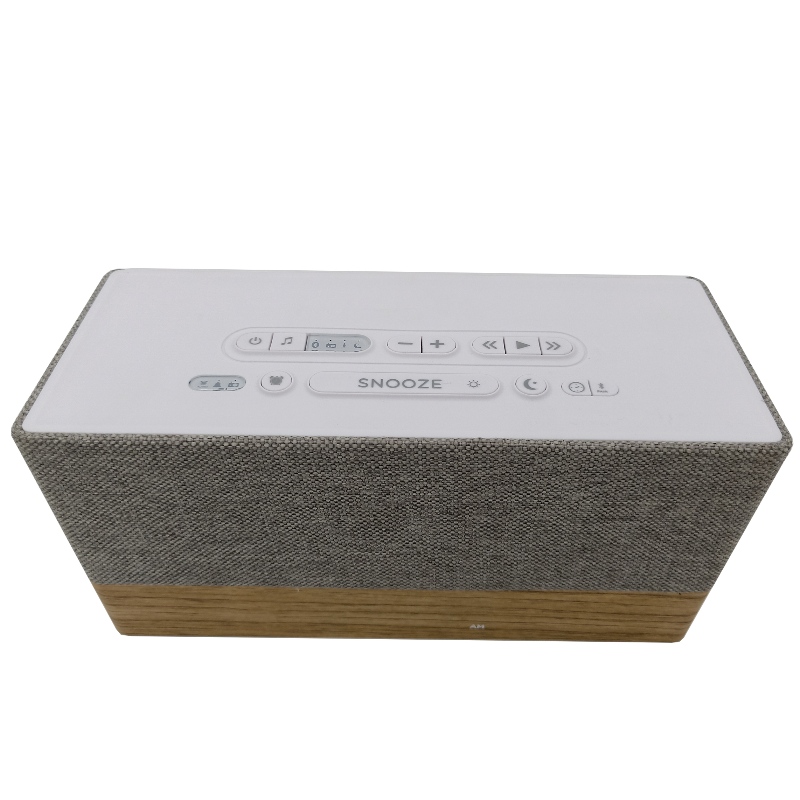 FB-CR320 High-end Wooden Bluetooth Clock Radio Højttaler W/Fabric Grill