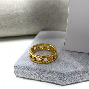 Europæisk og amerikansk mode rustfrit stål vakuum plating kæde ring