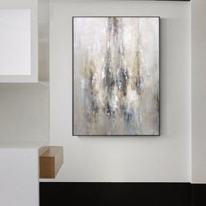 100% Dand-Painted Golden Ornate Oliemaleri på lærred Abstrakt kunst Oliemaleri Decor Maleri af Stue