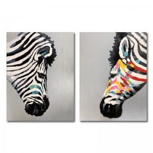 Engros høj kvalitet rent håndmalet lærred maleri familie dyr kunst olie maleri