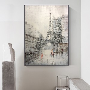 Ny produkt håndmalet moderne stil væg Eiffel landskab dekoration olie maleri