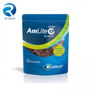 High Barrier Eco Recyclable Stand up Pouch til mad eller ikke-mademballage med lynlås