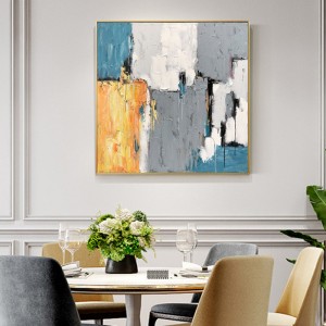 Nyt design helt hånd malet guld folie væg kunst abstrakt lærred olie maleri på lærredsled