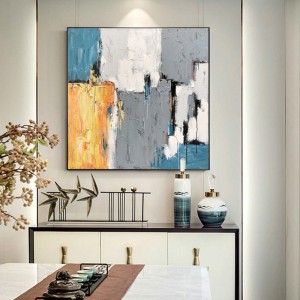 Nyt design helt hånd malet guld folie væg kunst abstrakt lærred olie maleri på lærredsled