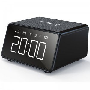 FB-CR01W 1.4inch Bluetooth Clockradio med Qi Wireless Oplader