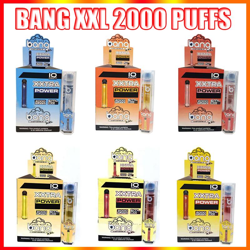 Bang XXL Disposable Vape Pen elektronisk cigaretter enhed 800mAh batteri 6ml pods tomme originale dampe 2000 puffs kit engros