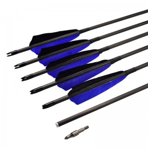 Elong Outdoor 114454 ID6.2mm SP500 30inch Carbon Fiber Arrow Turkey Feather Bueskydning