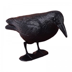 Guguluza Stand Fuld Body Flocking Crow Decoy Hunting Plastic Black Crow Decoys Hallows Dag Day Indretning W/Feet Stake, Have Decoration