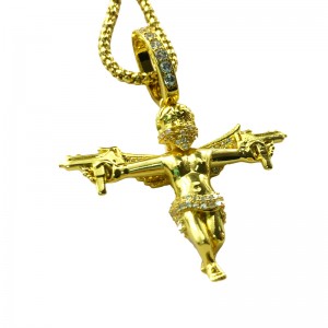 Uzi Double Gun Angel Pendant Halskæde