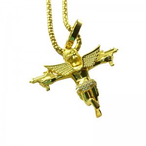Uzi Double Gun Angel Pendant Halskæde