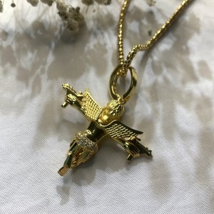Uzi Double Gun Angel Pendant Halskæde
