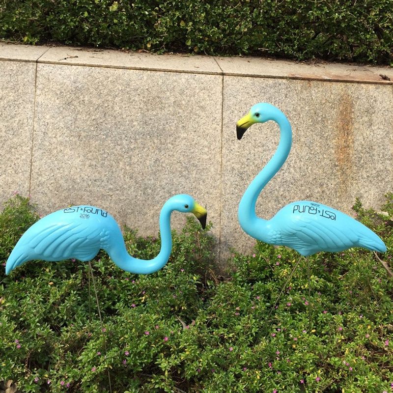 Simulering plast blå flamingo fugle havearbejde dyr dekorationer udendørs forsyninger