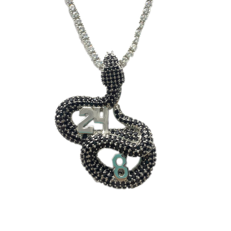 Simple hip hop smykker guld farve metal kæde clavicle halskæde krystal dyr slange vedhæng halskæde