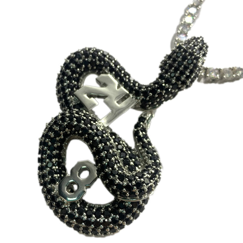 Simple hip hop smykker guld farve metal kæde clavicle halskæde krystal dyr slange vedhæng halskæde