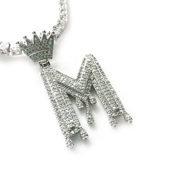Vedhængnyligt designet bogstaver indlagt med zircon pendant smykker mode smykker