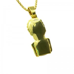 Zircon Solid Explosive Girl Head Hip Hop Pendant