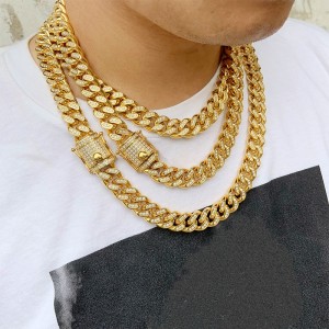 Single Row 3 Diamond Hip Hop Cuban Chain