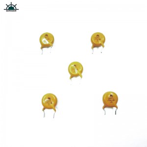 Kina ODM Passive Elektronik Komponenter, Gul MOV 10mm HVR10D621K Zink Oxid Varistor