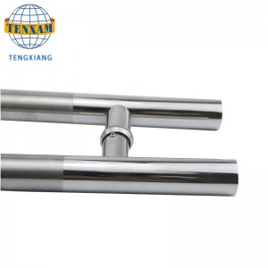 Customizable Modern Circular Tube H Type Rustfrit Stål Glidende Træk Dør Badeværelse Tilbehør Brugedør Glashåndtag