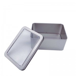 Window Square Metal Box Storage Tin Box 125 * 90 * 60mm