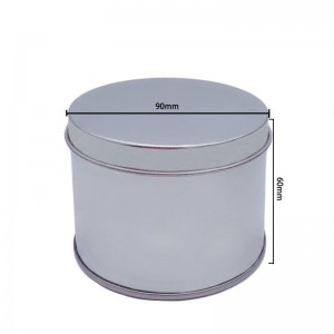 Fabrikken sælger den cylindriske topdæksel tin kan kage bokse shaving sæbe tin kan (90mm * 60mm)
