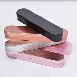 Metalkasse med hængslet låg frostet gave tin boks 175 * 38 * 20mm