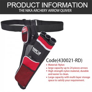 Nika Bueskydning 430021 RH Red Color 3 Tube Hip Quiver Hunting Training Bueskydning Arrow Quiver Holder Bow Bælte Talje Hængtet Target Quiver