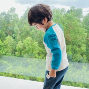 Strikkede lange ærmer strikkede bomuldsbukser