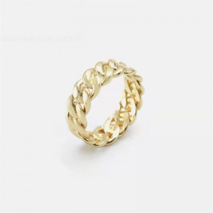 Rustfrit stål Fashion Ring Vakuum Plating 18K Guld og Stål Ring Finger Ring