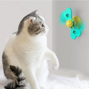 Kat vindmølle legetøj sjovt massage roterbare kat legetøj med catnip bold tænder rengøring kæledyr produkter