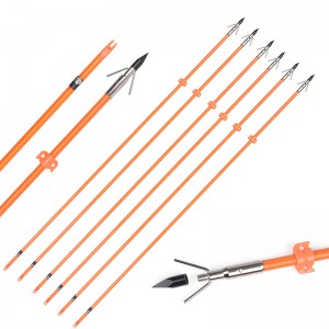 110021-05 Elong Outdoor Od8mm 32inch Fiberglas Shaft Bowfishing Arrow Bueskydning Fiskeriudstyr