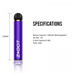 1500 puffs disponibel elektronisk cigaret