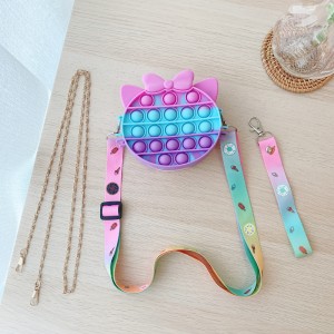 Boble fidget legetøj skulder tasker, silikone pop boble fidget håndtasker