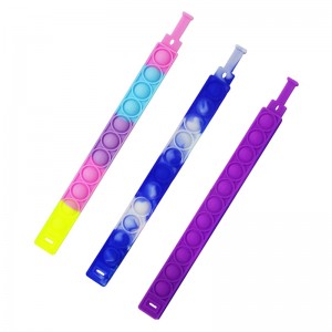 Push boble kids fidget legetøj, voksne silikone fidget pop armbånd
