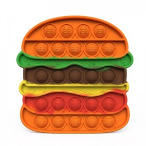 Silikone push boble hamburger fidget legetøj, autisme særlige behov stress reliever antistress fidget legetøj