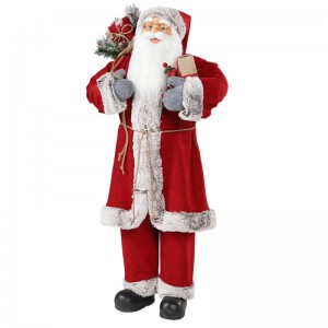 30 ~ 110cm jul stående santa claus med gavepose ornament dekoration festival ferie figurine samling traditionelle xmas