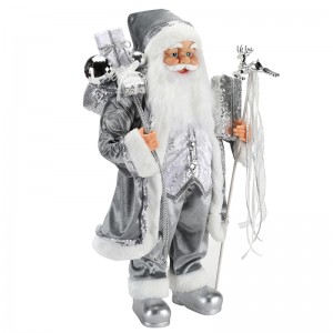 45 ~ 62cm jul stående santa claus ornament dekoration figur collection stof ferie festival xmas plys custom vare