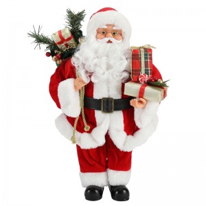 42cm jul stående santa claus ornament dekoration figurine samling stof ferie festival xmas plys custom vare